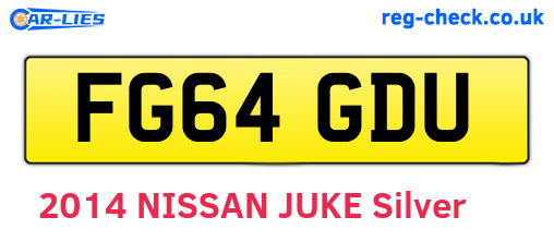 FG64GDU are the vehicle registration plates.