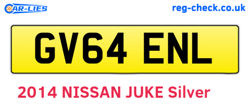 GV64ENL are the vehicle registration plates.