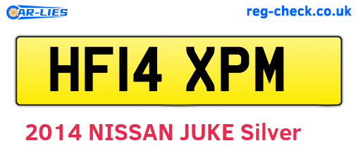 HF14XPM are the vehicle registration plates.
