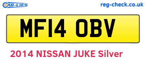 MF14OBV are the vehicle registration plates.