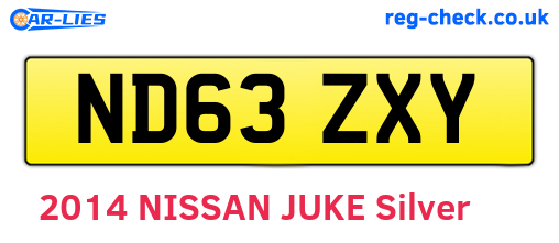 ND63ZXY are the vehicle registration plates.