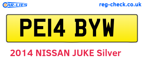 PE14BYW are the vehicle registration plates.