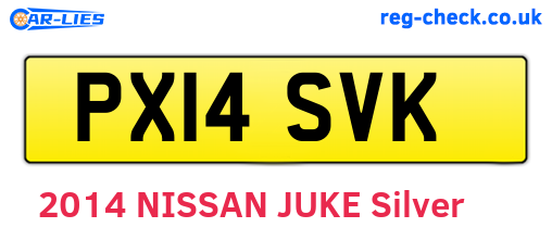 PX14SVK are the vehicle registration plates.