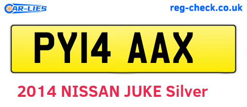 PY14AAX are the vehicle registration plates.