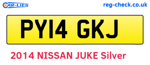 PY14GKJ are the vehicle registration plates.