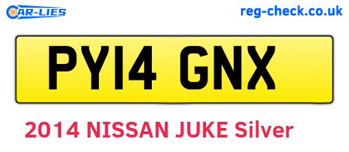 PY14GNX are the vehicle registration plates.