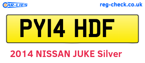 PY14HDF are the vehicle registration plates.