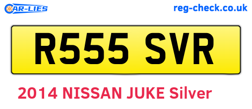 R555SVR are the vehicle registration plates.
