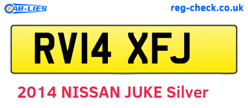 RV14XFJ are the vehicle registration plates.