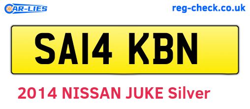 SA14KBN are the vehicle registration plates.
