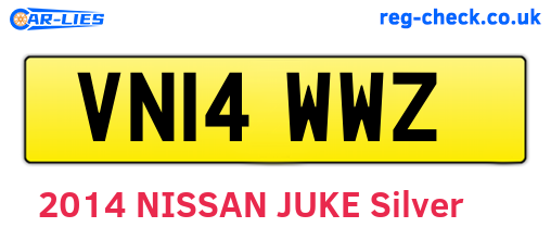 VN14WWZ are the vehicle registration plates.