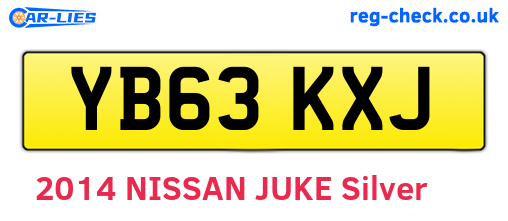 YB63KXJ are the vehicle registration plates.