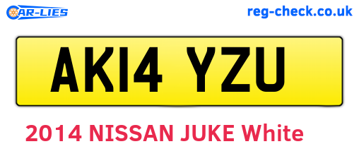 AK14YZU are the vehicle registration plates.