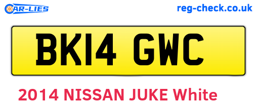 BK14GWC are the vehicle registration plates.