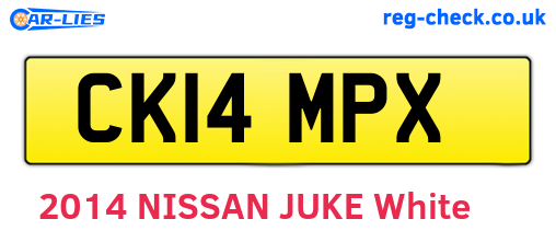 CK14MPX are the vehicle registration plates.