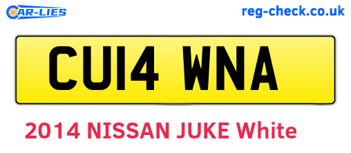 CU14WNA are the vehicle registration plates.