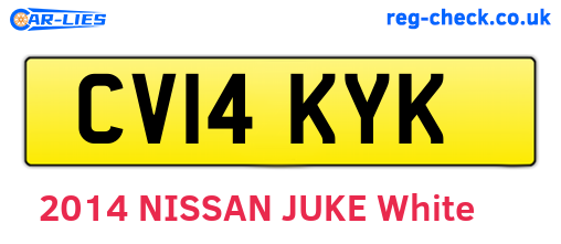 CV14KYK are the vehicle registration plates.