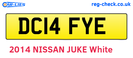 DC14FYE are the vehicle registration plates.