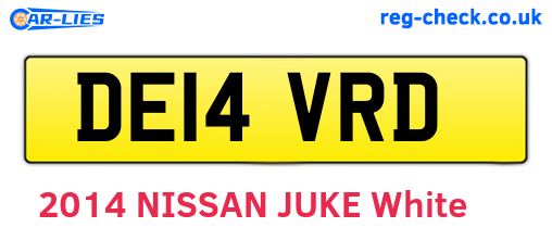 DE14VRD are the vehicle registration plates.
