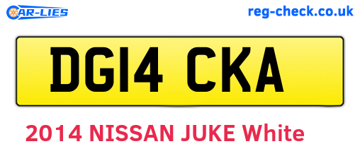 DG14CKA are the vehicle registration plates.