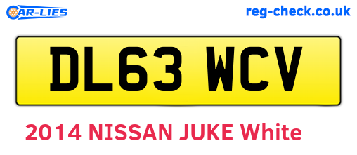 DL63WCV are the vehicle registration plates.