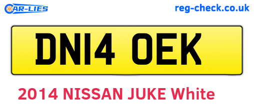 DN14OEK are the vehicle registration plates.