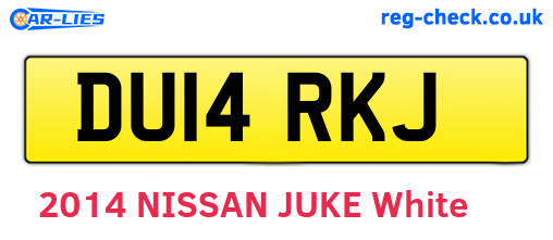 DU14RKJ are the vehicle registration plates.