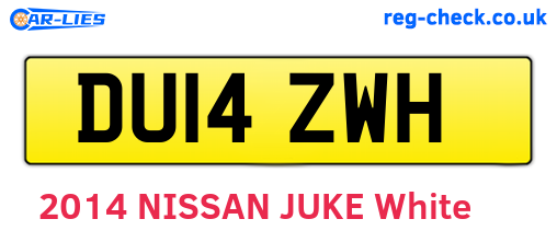 DU14ZWH are the vehicle registration plates.