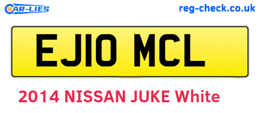 EJ10MCL are the vehicle registration plates.