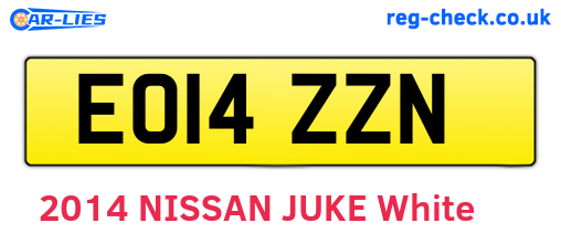 EO14ZZN are the vehicle registration plates.