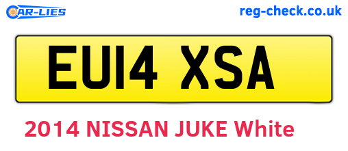 EU14XSA are the vehicle registration plates.