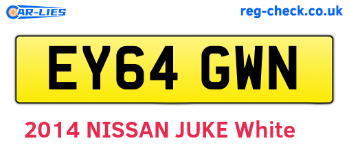 EY64GWN are the vehicle registration plates.