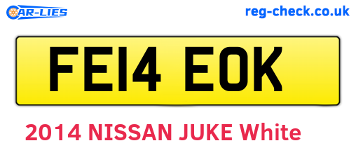 FE14EOK are the vehicle registration plates.