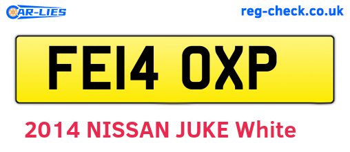FE14OXP are the vehicle registration plates.