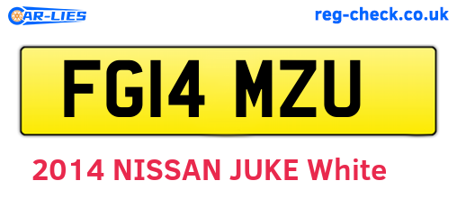 FG14MZU are the vehicle registration plates.