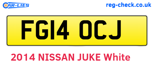 FG14OCJ are the vehicle registration plates.