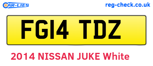 FG14TDZ are the vehicle registration plates.