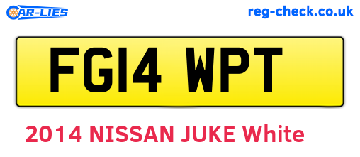 FG14WPT are the vehicle registration plates.