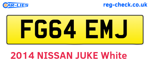 FG64EMJ are the vehicle registration plates.