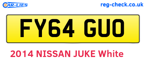 FY64GUO are the vehicle registration plates.