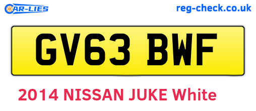 GV63BWF are the vehicle registration plates.