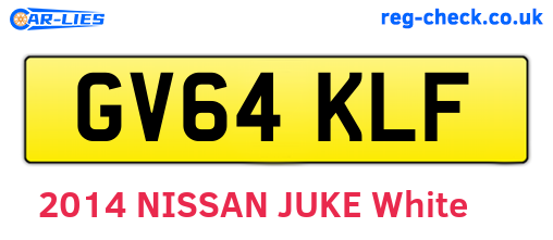 GV64KLF are the vehicle registration plates.