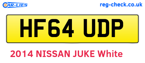 HF64UDP are the vehicle registration plates.