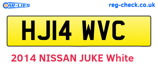 HJ14WVC are the vehicle registration plates.