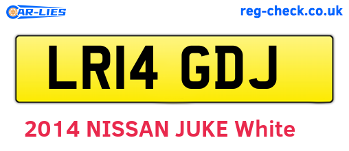 LR14GDJ are the vehicle registration plates.