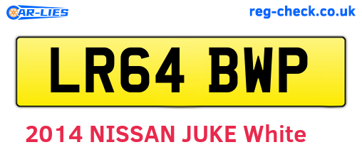 LR64BWP are the vehicle registration plates.