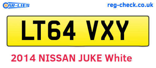 LT64VXY are the vehicle registration plates.