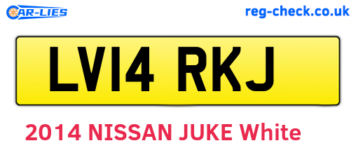 LV14RKJ are the vehicle registration plates.