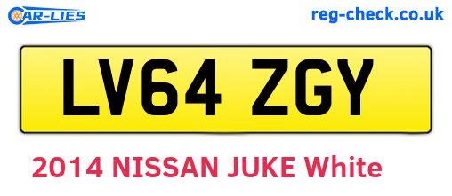 LV64ZGY are the vehicle registration plates.