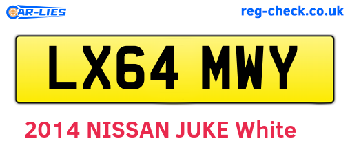 LX64MWY are the vehicle registration plates.